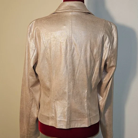 Metallic Cream Women's Jacket Size 10 - Picture 5 of 10